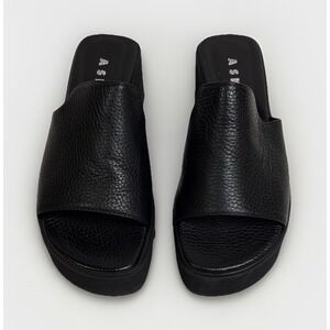 Aska Womens Hadley Platform Leather Slide Sandals Made In Italy Size 35EU 5US